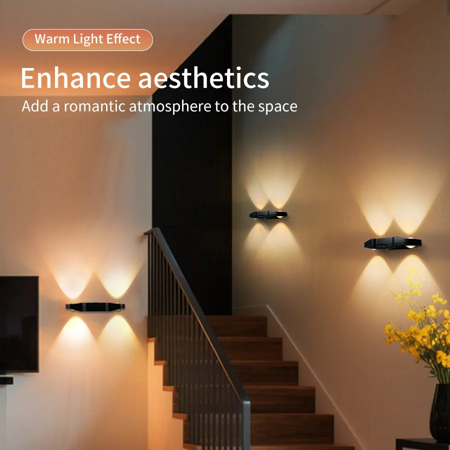 Lampe LED avec détecteur de mouvement pour escalier et couloir, éclairage automatique sans fil.