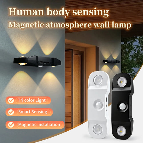 Lampe LED avec détecteur de mouvement pour escalier et couloir, éclairage automatique sans fil.